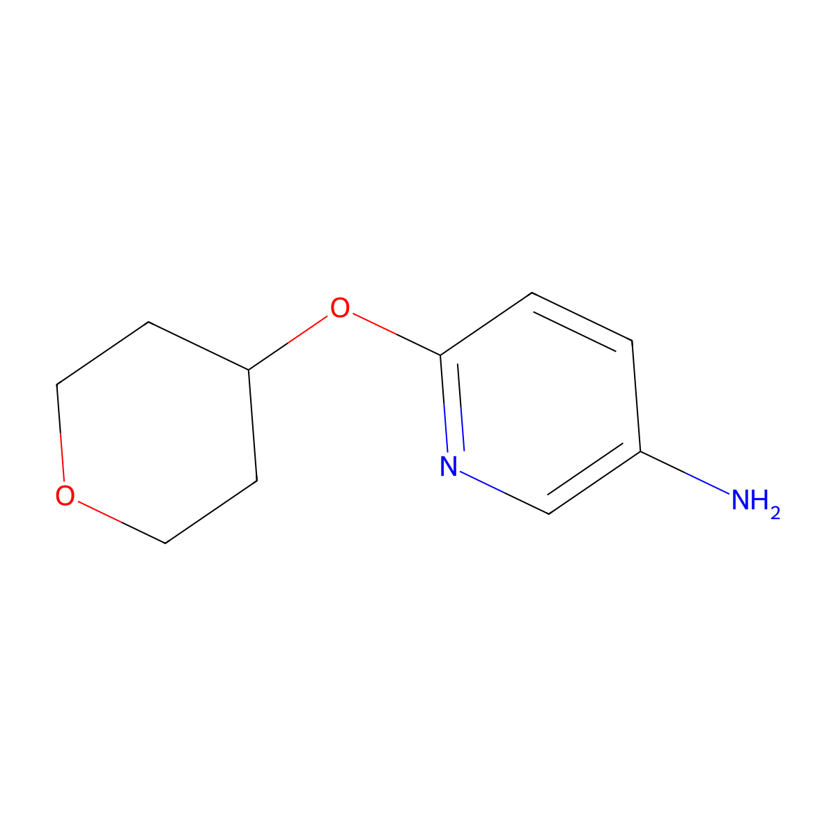 6-(Tetrahydro-2H-pyran-4-yloxy)pyridin-3-amine molecular structure, CAS 1180133-65-6