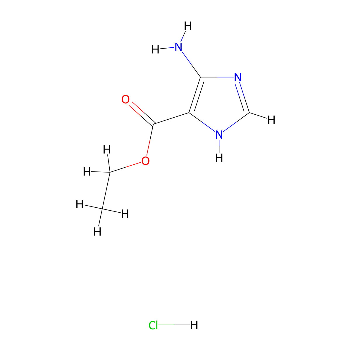 ethyl 5-amino-1H-imidazole-4-carboxylate hydrochloride molecular structure, CAS 118019-42-4