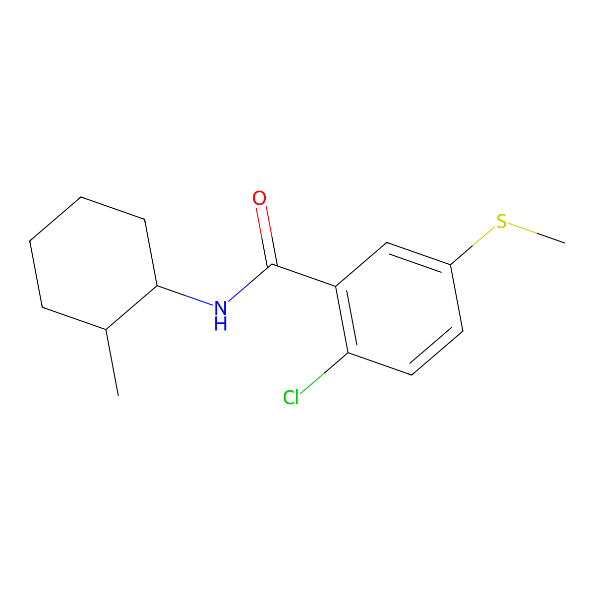 2-Chloro-N-(2-methylcyclohexyl)-5-(methylthio)benzamide molecular structure, CAS 1180199-29-4