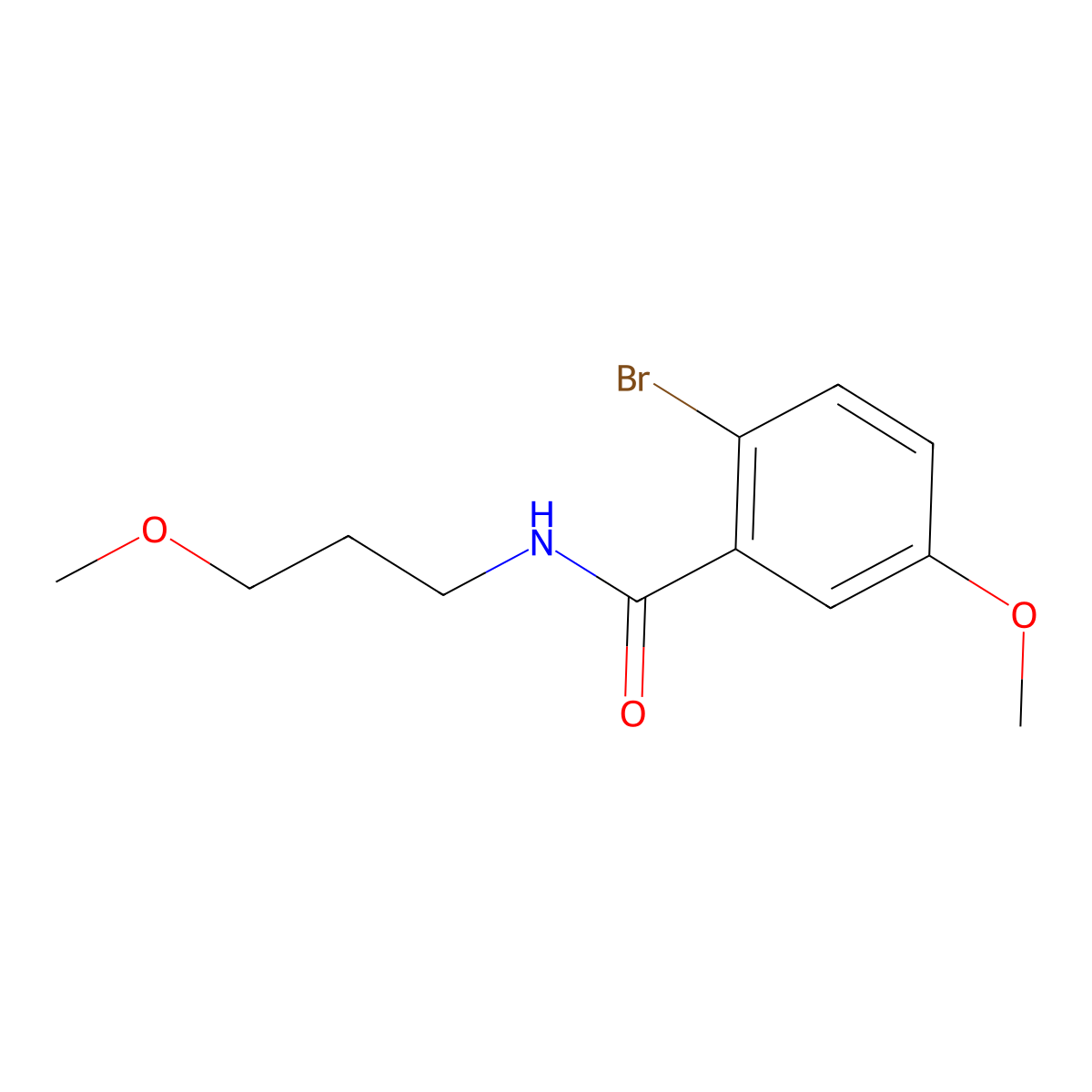 2-bromo-5-methoxy-N-(3-methoxypropyl)benzamide molecular structure, CAS 1180201-46-0