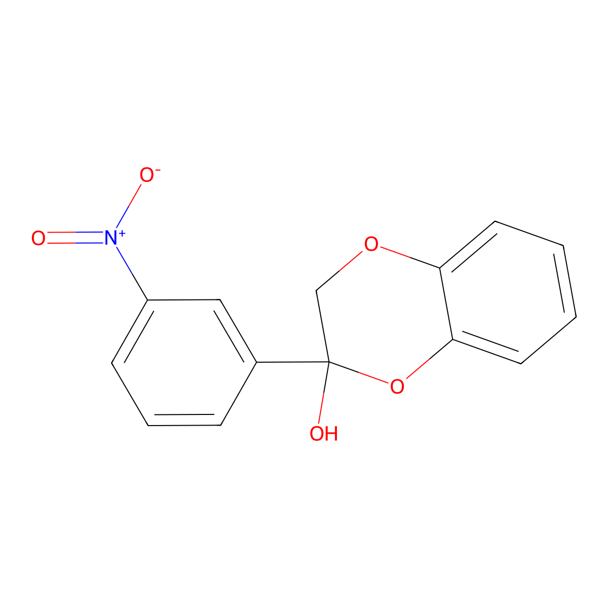 2-(3-Nitro-phenyl)-2,3-dihydro-benzo(1,4)dioxin-2-OL molecular structure, CAS 118022-32-5