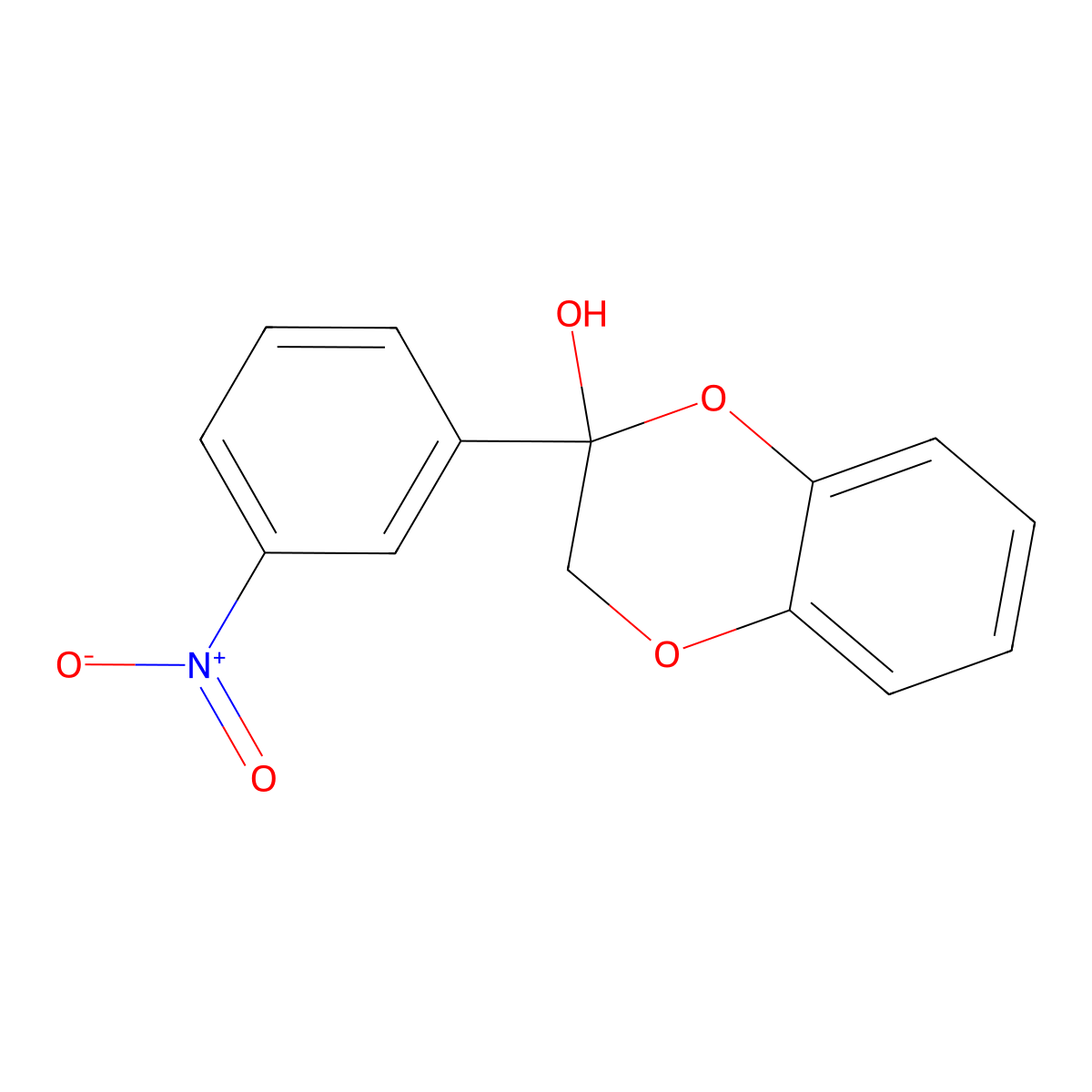 2-(3-Nitro-phenyl)-2,3-dihydro-benzo(1,4)dioxin-2-OL molecular structure, CAS 118022-32-5