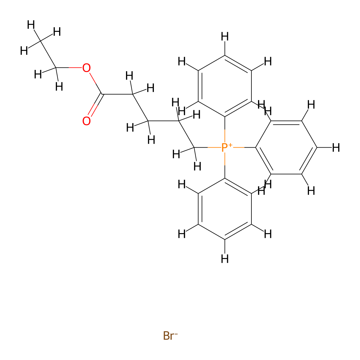 (5-Ethoxy-5-oxopentyl)(triphenyl)phosphanium bromide molecular structure, CAS 118026-77-0
