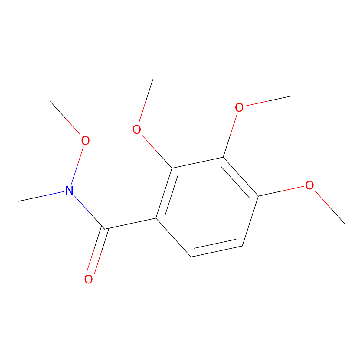 N,2,3,4-tetramethoxy-N-methylbenzamide molecular structure, CAS 1180287-39-1