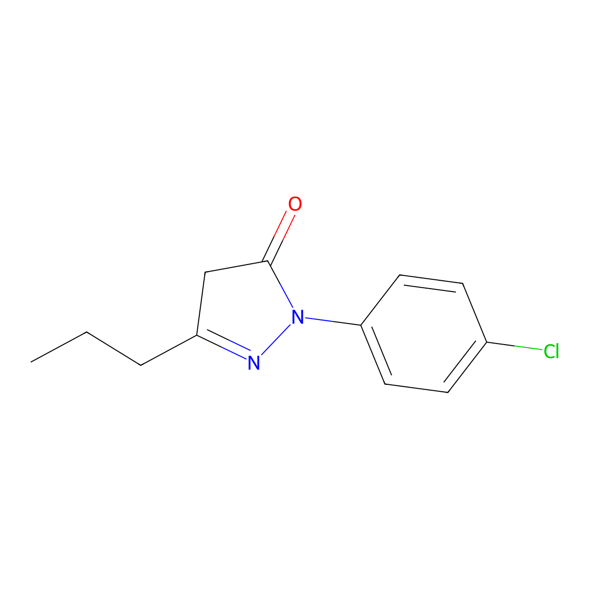 1-(4-Chlorophenyl)-3-propyl-4,5-dihydro-1H-pyrazol-5-one molecular structure, CAS 118031-65-5