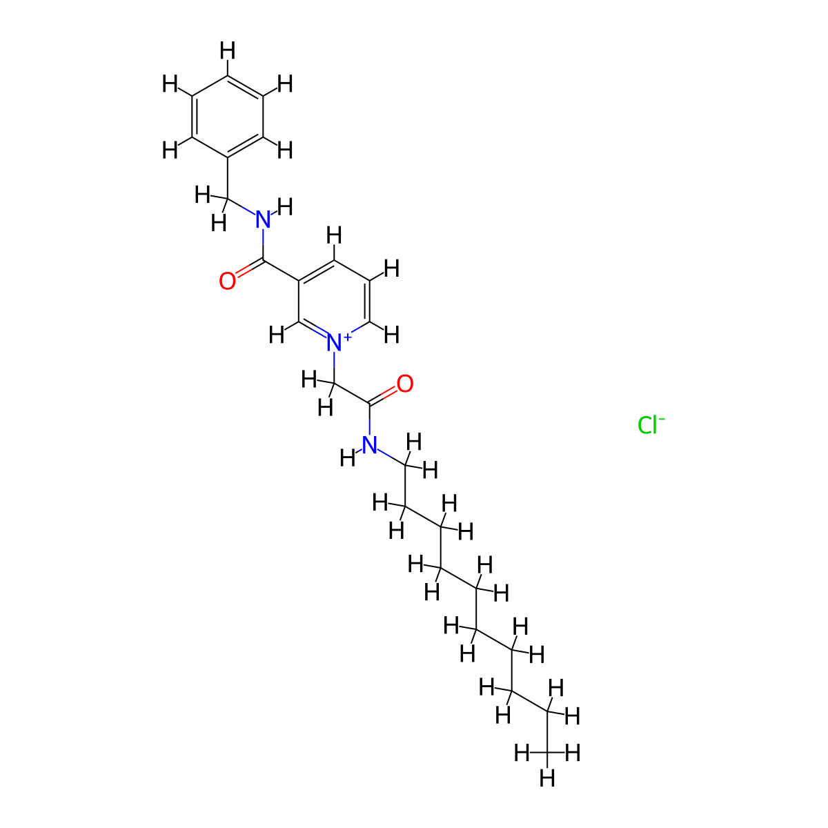 3-(Benzylcarbamoyl)-1-[2-(decylamino)-2-oxoethyl]pyridin-1-ium chloride molecular structure, CAS 118044-58-9