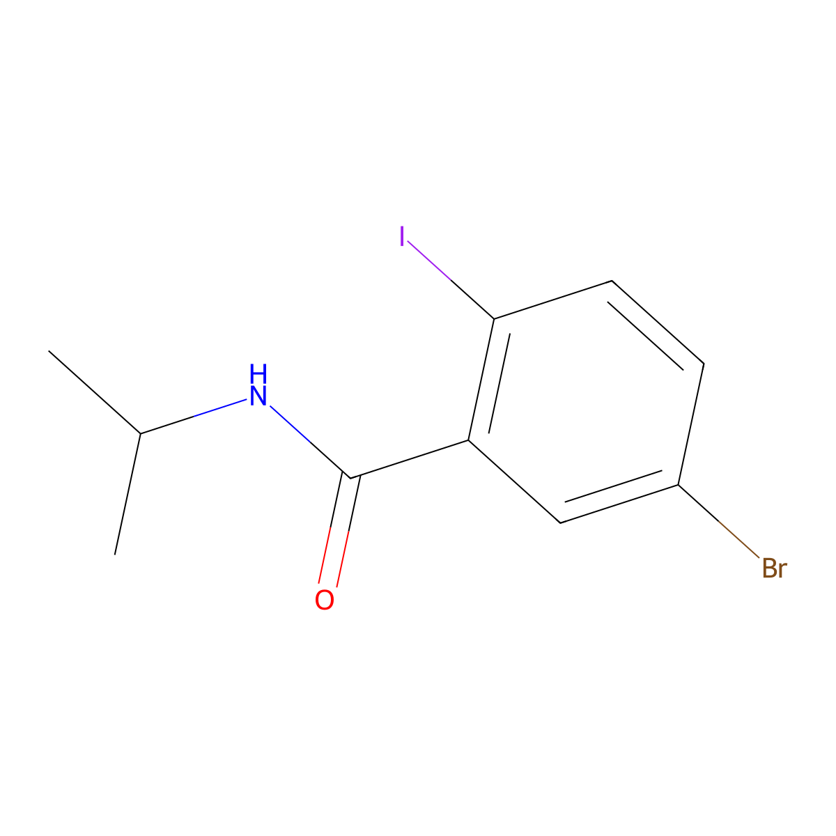 5-bromo-2-iodo-N-(propan-2-yl)benzamide molecular structure, CAS 1180457-75-3