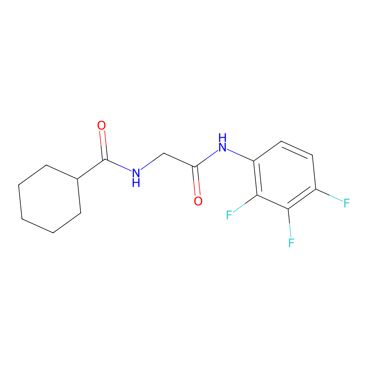 N-{2-oxo-2-[(2,3,4-trifluorophenyl)amino]ethyl}cyclohexanecarboxamide molecular structure, CAS 1180465-77-3