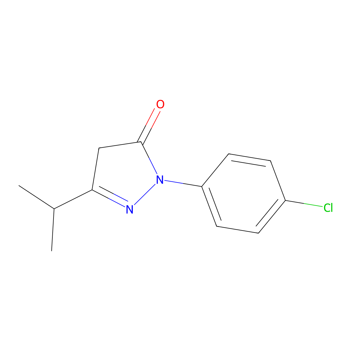 1-(4-chlorophenyl)-3-(propan-2-yl)-4,5-dihydro-1H-pyrazol-5-one molecular structure, CAS 118048-89-8