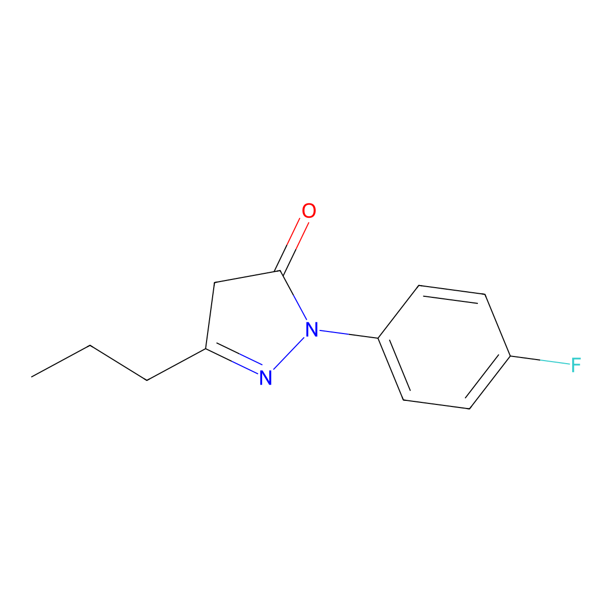 1-(4-Fluorophenyl)-3-propyl-4,5-dihydro-1H-pyrazol-5-one molecular structure, CAS 118049-03-9