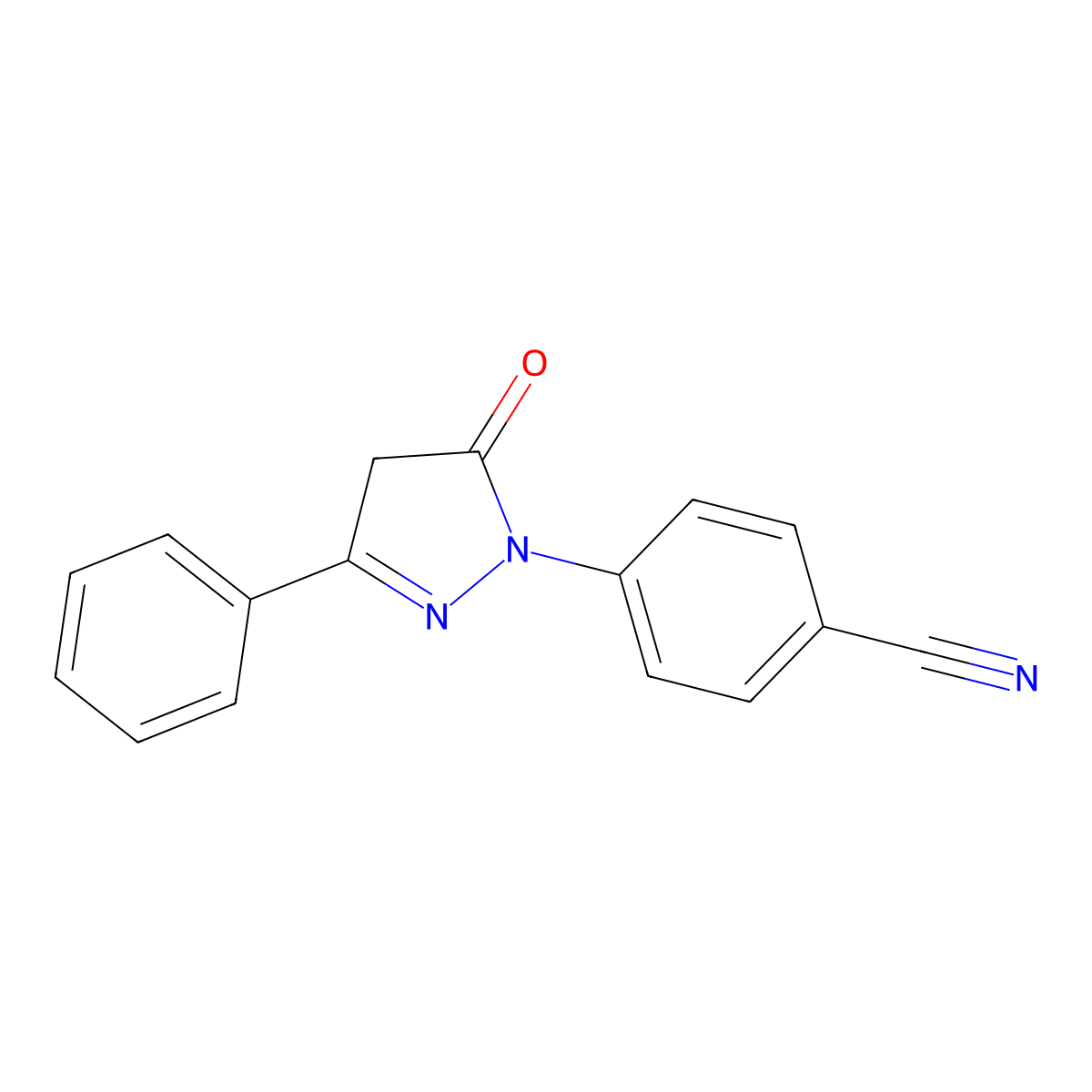 4-(5-oxo-3-phenyl-4,5-dihydro-1H-pyrazol-1-yl)benzonitrile molecular structure, CAS 118049-54-0