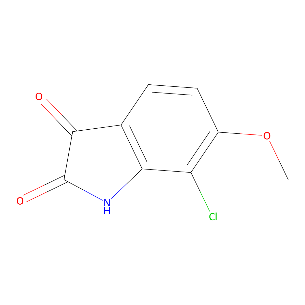 7-chloro-6-methoxy-2,3-dihydro-1H-indole-2,3-dione molecular structure, CAS 1180495-73-1