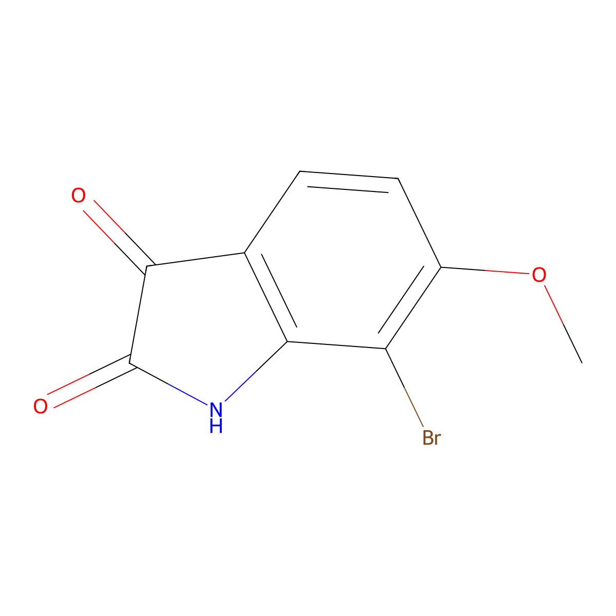 7-Bromo-6-methoxyindoline-2,3-dione molecular structure, CAS 1180497-44-2