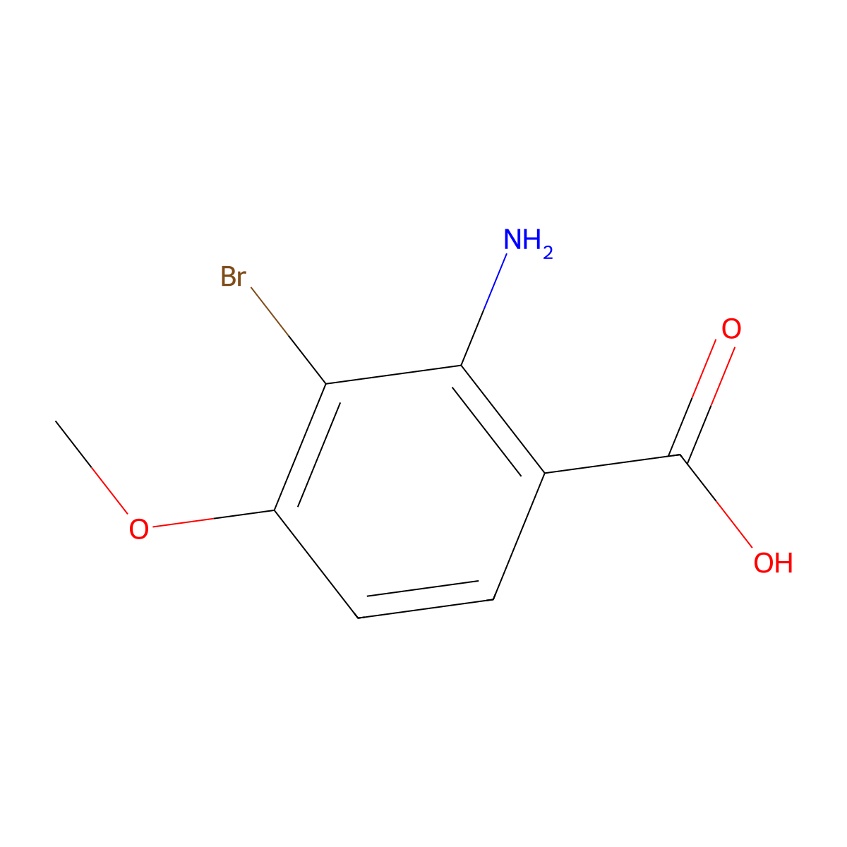 2-Amino-3-bromo-4-methoxybenzoic acid molecular structure, CAS 1180497-47-5