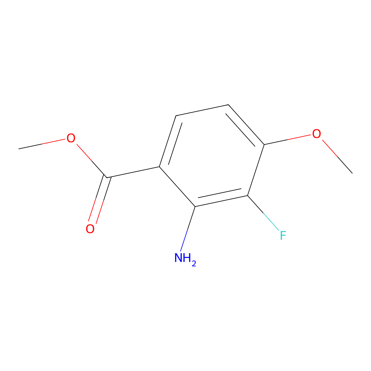 Methyl 2-amino-3-fluoro-4-methoxybenzoate molecular structure, CAS 1180497-48-6