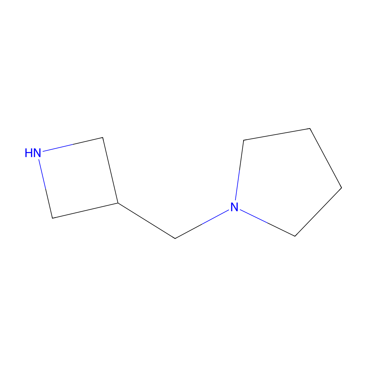1-(Azetidin-3-ylmethyl)pyrrolidine molecular structure, CAS 1180505-00-3