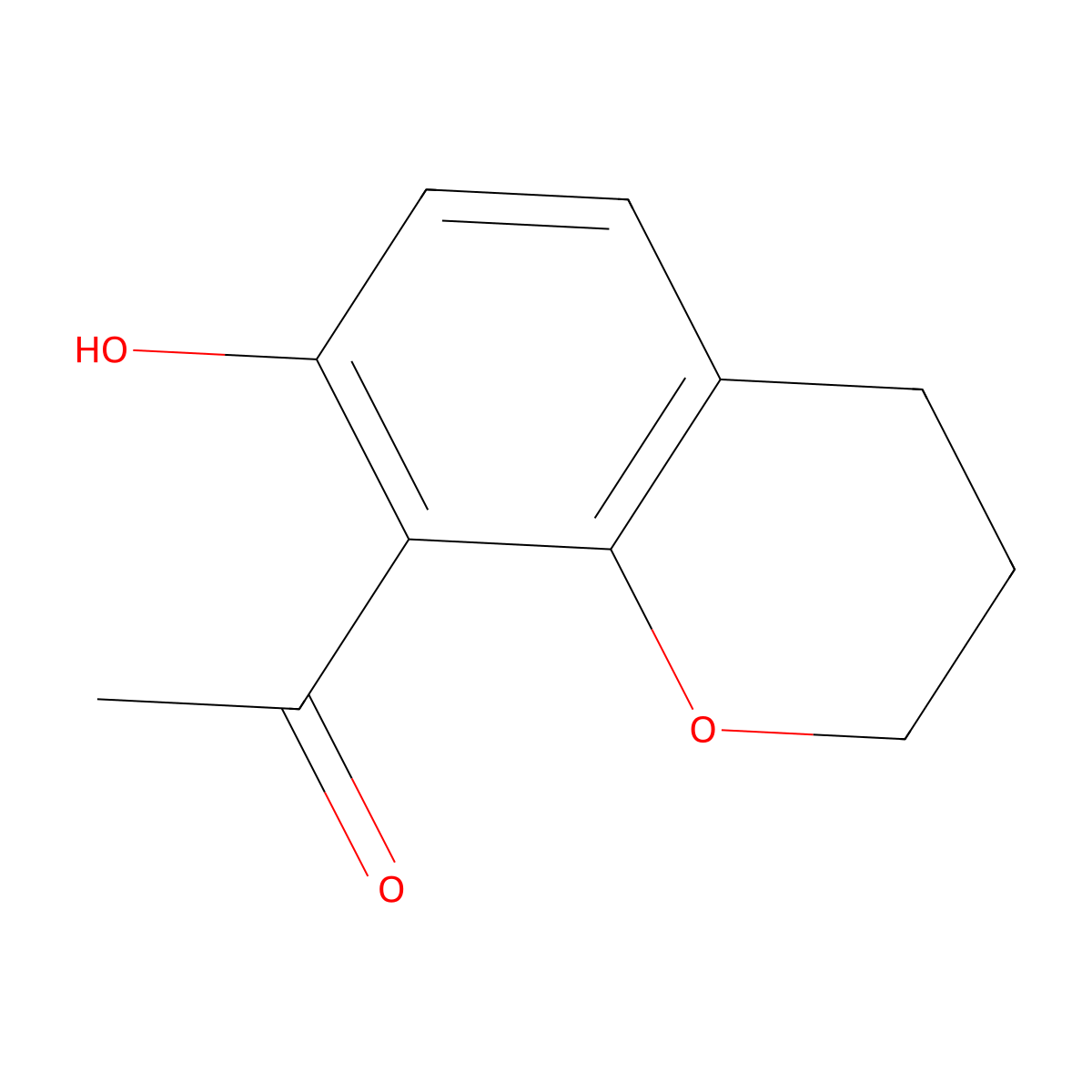 1-(7-hydroxy-3,4-dihydro-2H-1-benzopyran-8-yl)ethan-1-one molecular structure, CAS 1180507-57-6