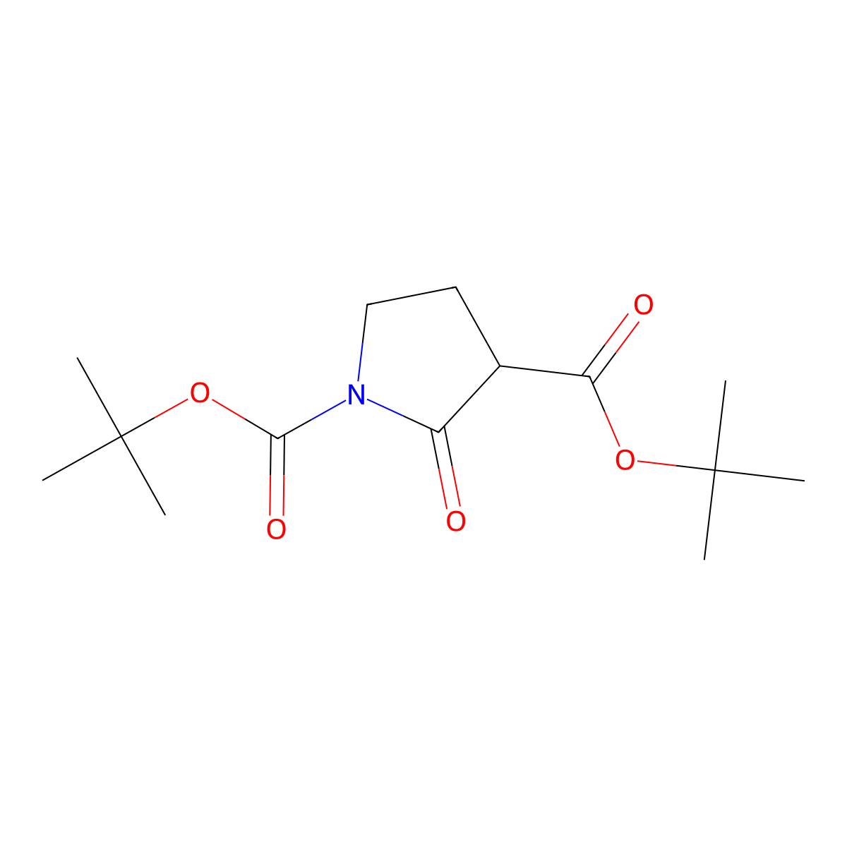 1,3-Di-t-butyl 2-oxopyrrolidine-1,3-dicarboxylate molecular structure, CAS 1180519-44-1