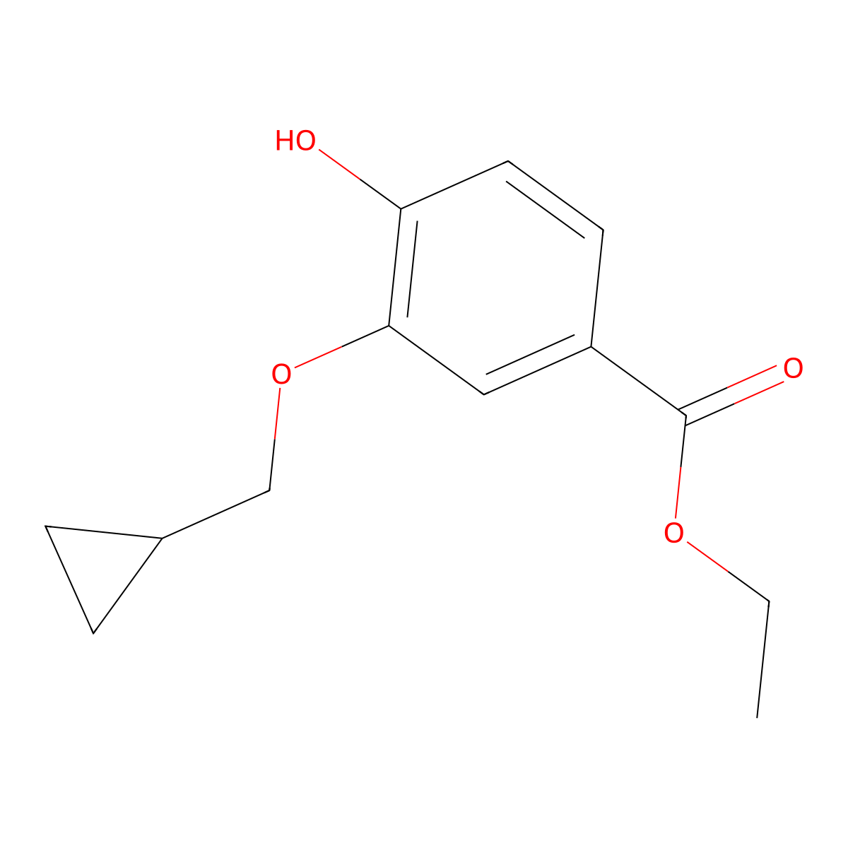 3-Cyclopropylmethoxy-4-hydroxy-benzoic acid ethyl ester molecular structure, CAS 1180526-19-5