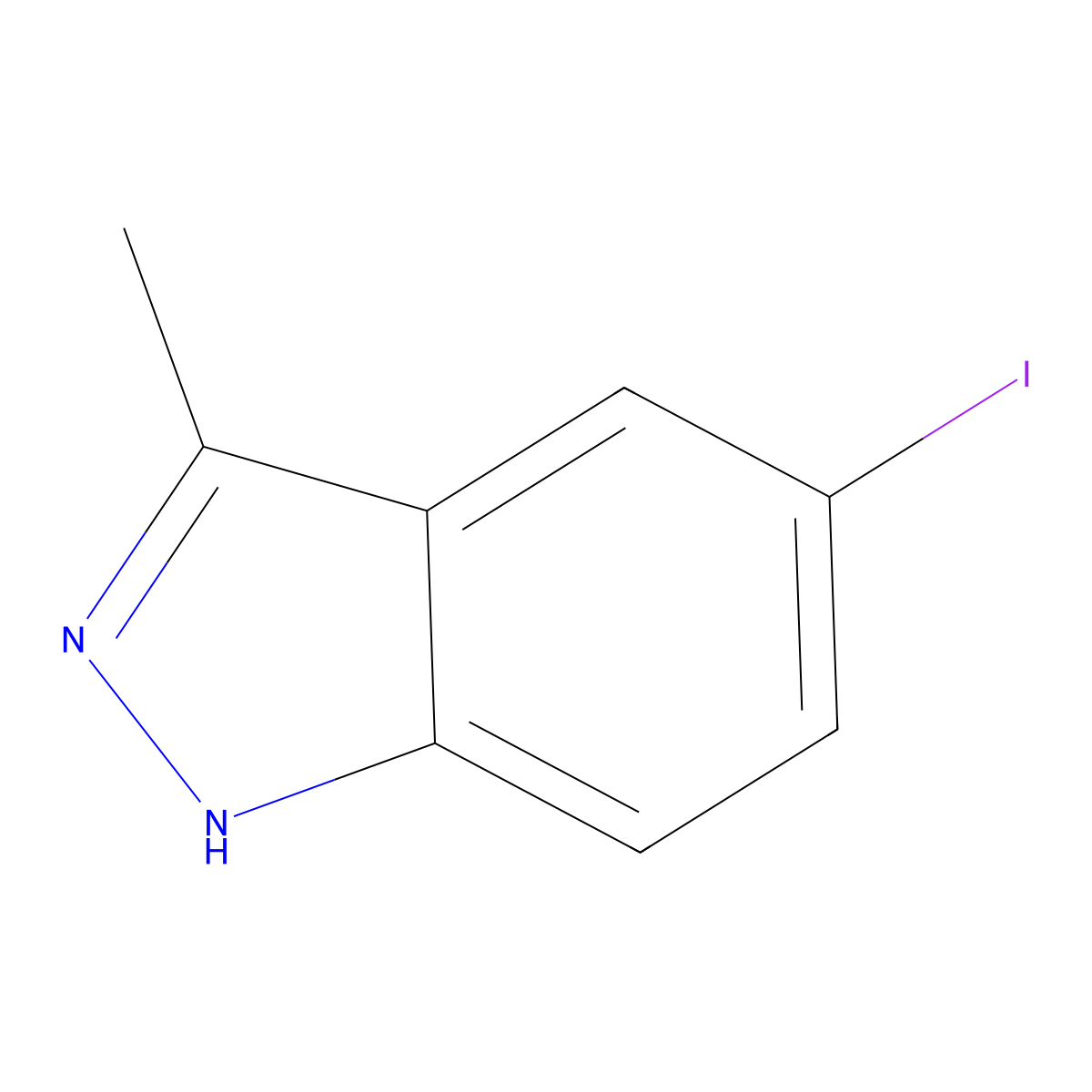 5-Iodo-3-methyl-1H-indazole molecular structure, CAS 1180526-40-2