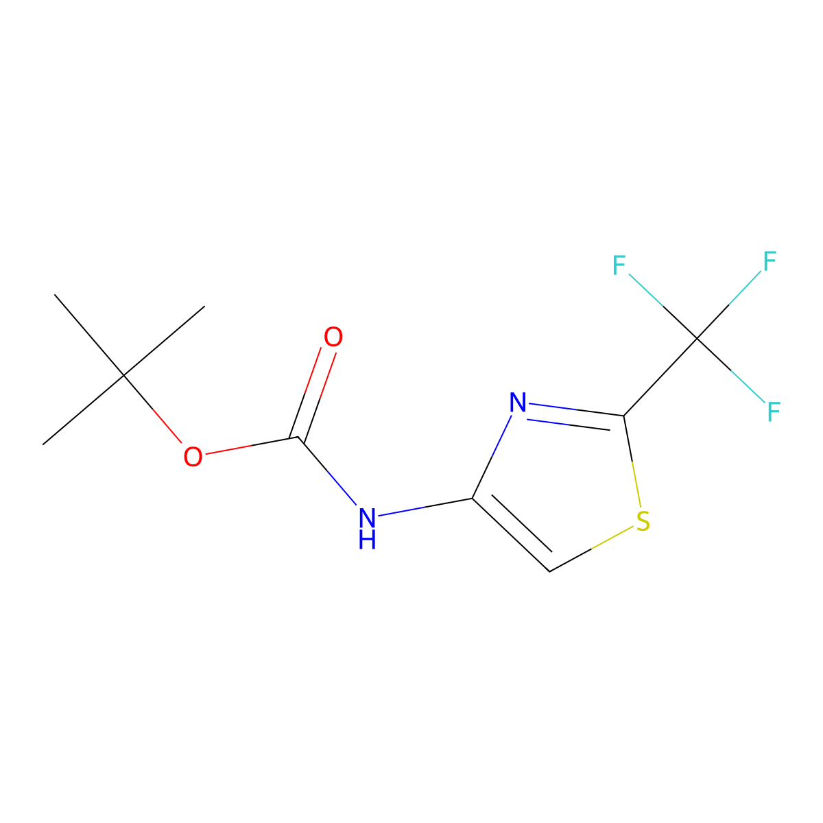 tert-Butyl (2-(trifluoromethyl)thiazol-4-yl)carbamate molecular structure, CAS 1180526-71-9