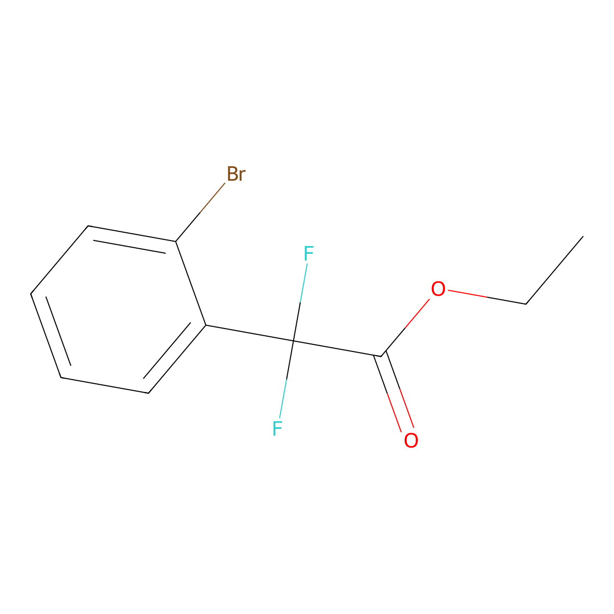 Ethyl 2-(2-bromophenyl)-2,2-difluoroacetate molecular structure, CAS 1180536-37-1