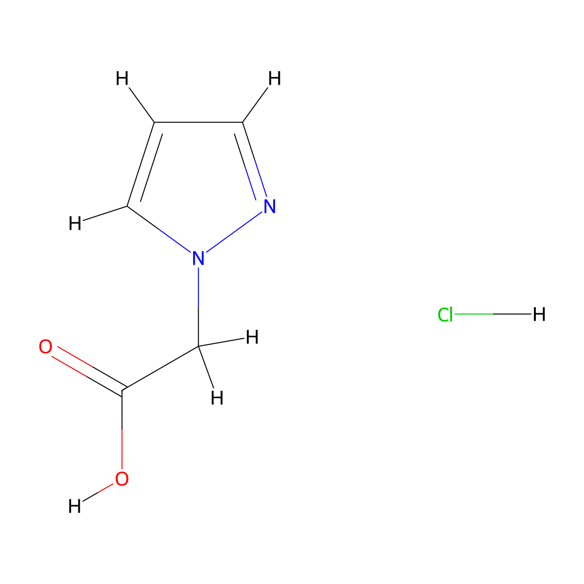 Pyrazol-1-ylacetic acid hydrochloride molecular structure, CAS 118054-56-1