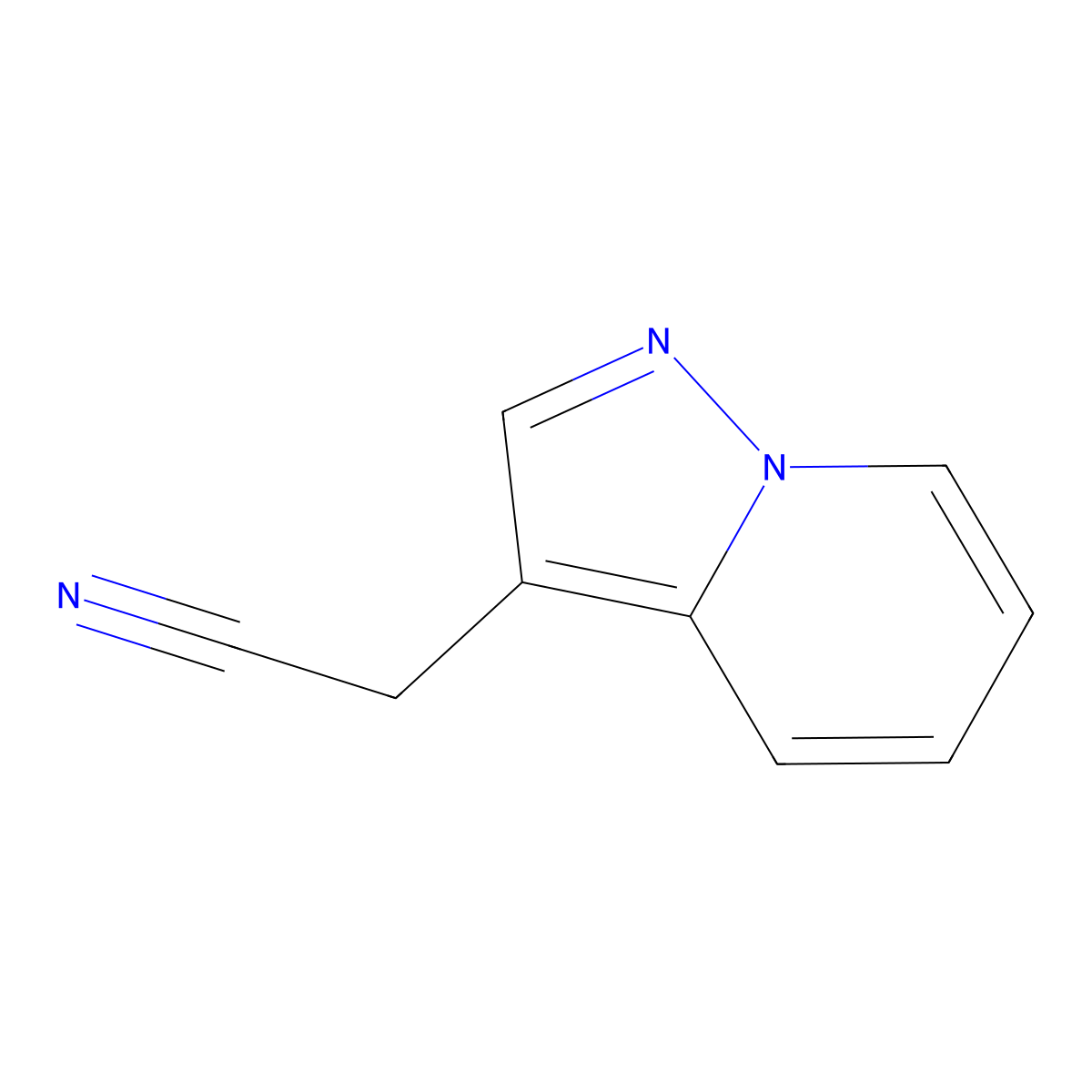 2-(Pyrazolo(1,5-a)pyridin-3-yl)acetonitrile molecular structure, CAS 118055-01-9