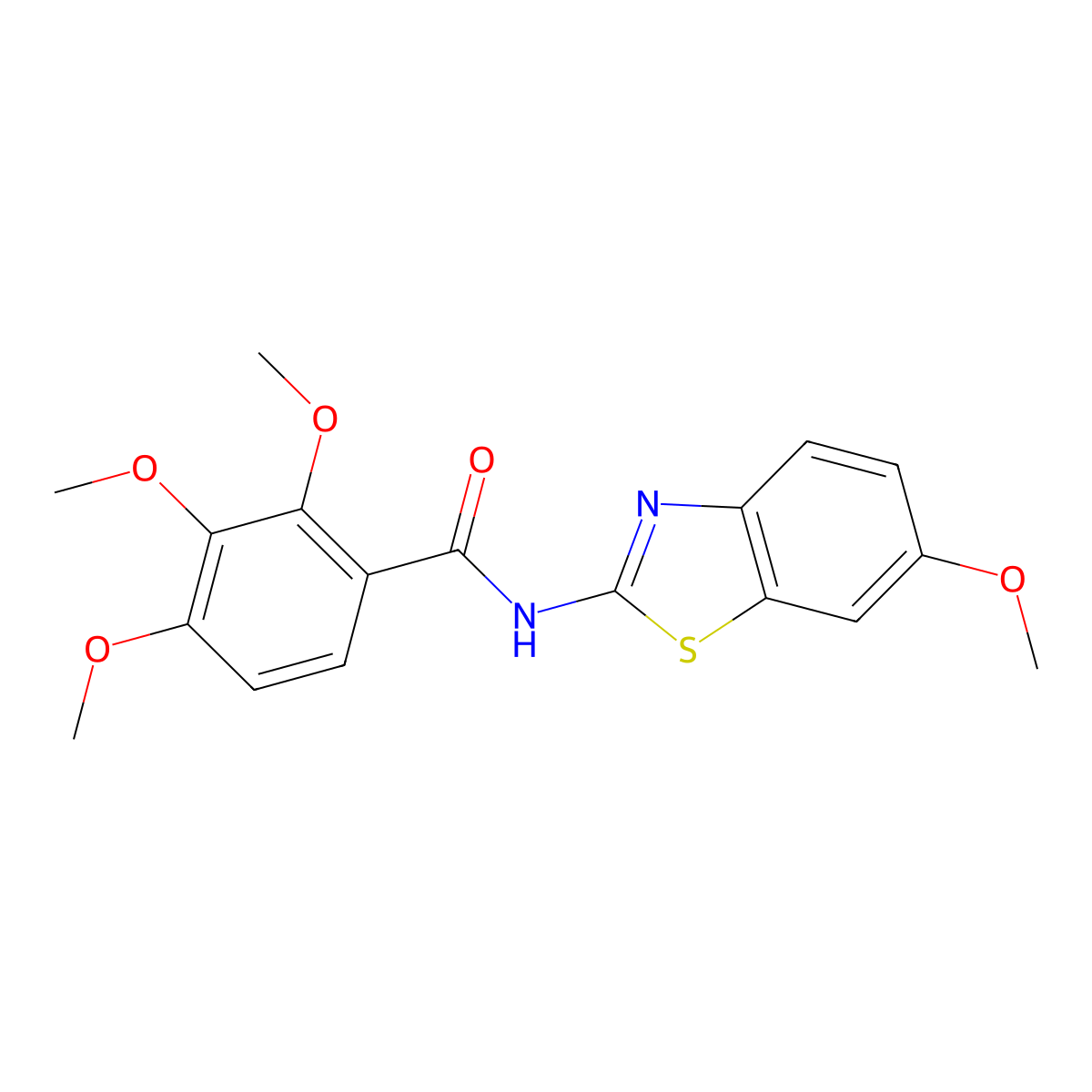 2,3,4-trimethoxy-N-(6-methoxy-1,3-benzothiazol-2-yl)benzamide molecular structure, CAS 1180551-72-7