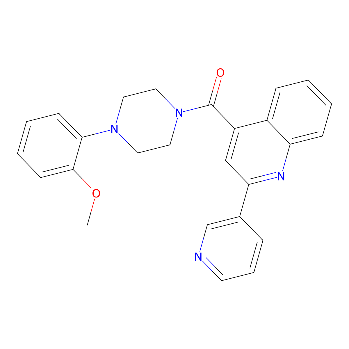[4-(2-Methoxyphenyl)piperazin-1-yl][2-(pyridin-3-yl)quinolin-4-yl]methanone molecular structure, CAS 1180586-82-6