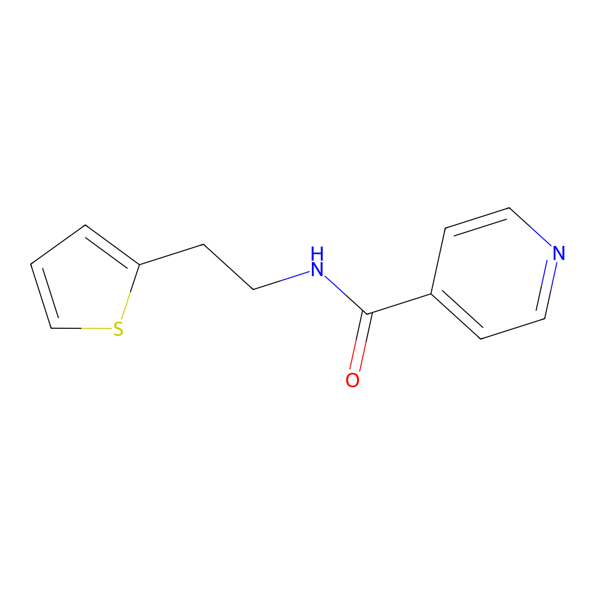 N-[2-(2-thienyl)ethyl]isonicotinamide molecular structure, CAS 1180586-87-1