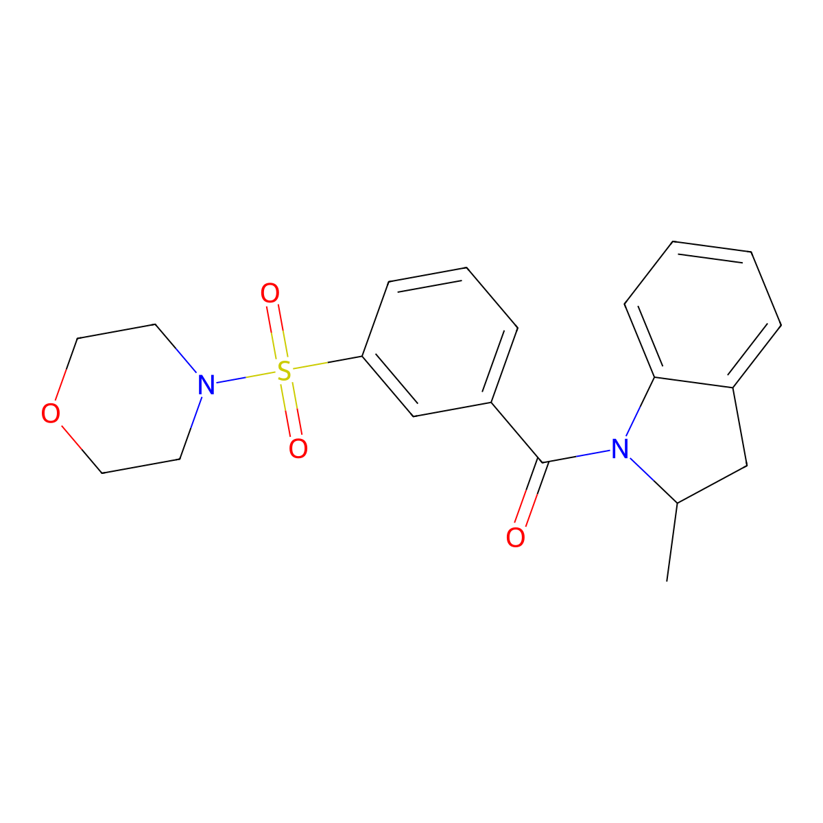 (2-methyl-2,3-dihydro-1H-indol-1-yl)[3-(morpholin-4-ylsulfonyl)phenyl]methanone molecular structure, CAS 1180604-93-6