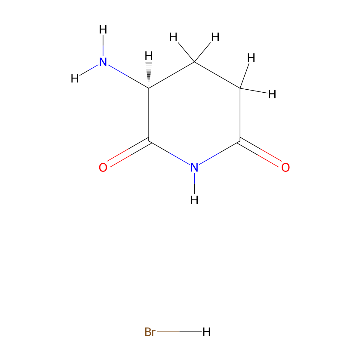 (s)-2-Aminoglutarimide hydrobromide molecular structure, CAS 118061-00-0