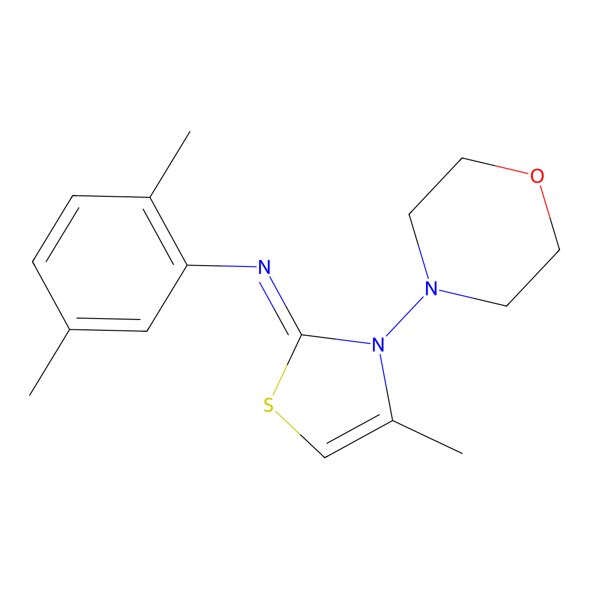N-(2,5-Dimethylphenyl)-4-methyl-3-morpholinothiazol-2(3H)-imine molecular structure, CAS 1180671-88-8