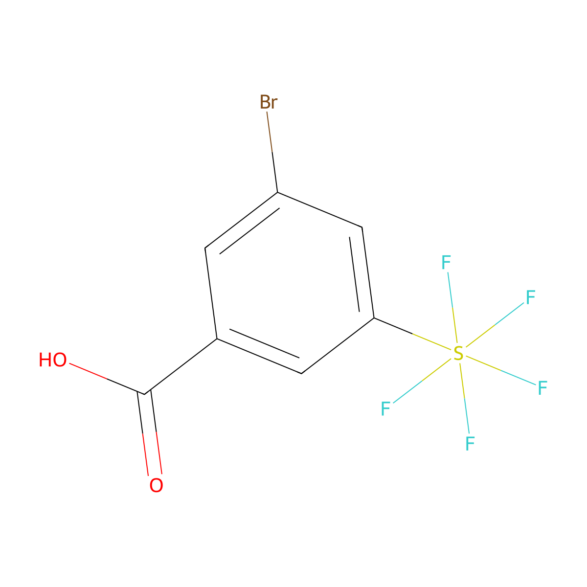 3-Bromo-5-(pentafluorosulfur)benzoic acid molecular structure, CAS 1180675-98-2