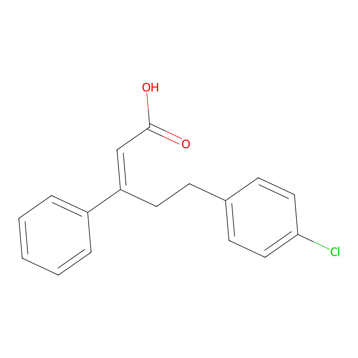(E)-5-(4-Chlorophenyl)-3-phenylpent-2-enoic acid molecular structure, CAS 1180676-33-8