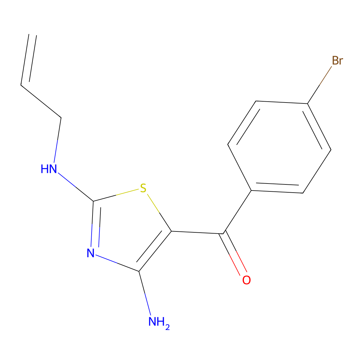 [2-(Allylamino)-4-amino-1,3-thiazol-5-yl](4-bromophenyl)methanone molecular structure, CAS 118068-56-7