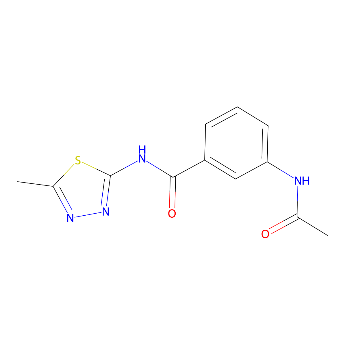 3-acetamido-N-(5-methyl-1,3,4-thiadiazol-2-yl)benzamide molecular structure, CAS 1180745-73-6