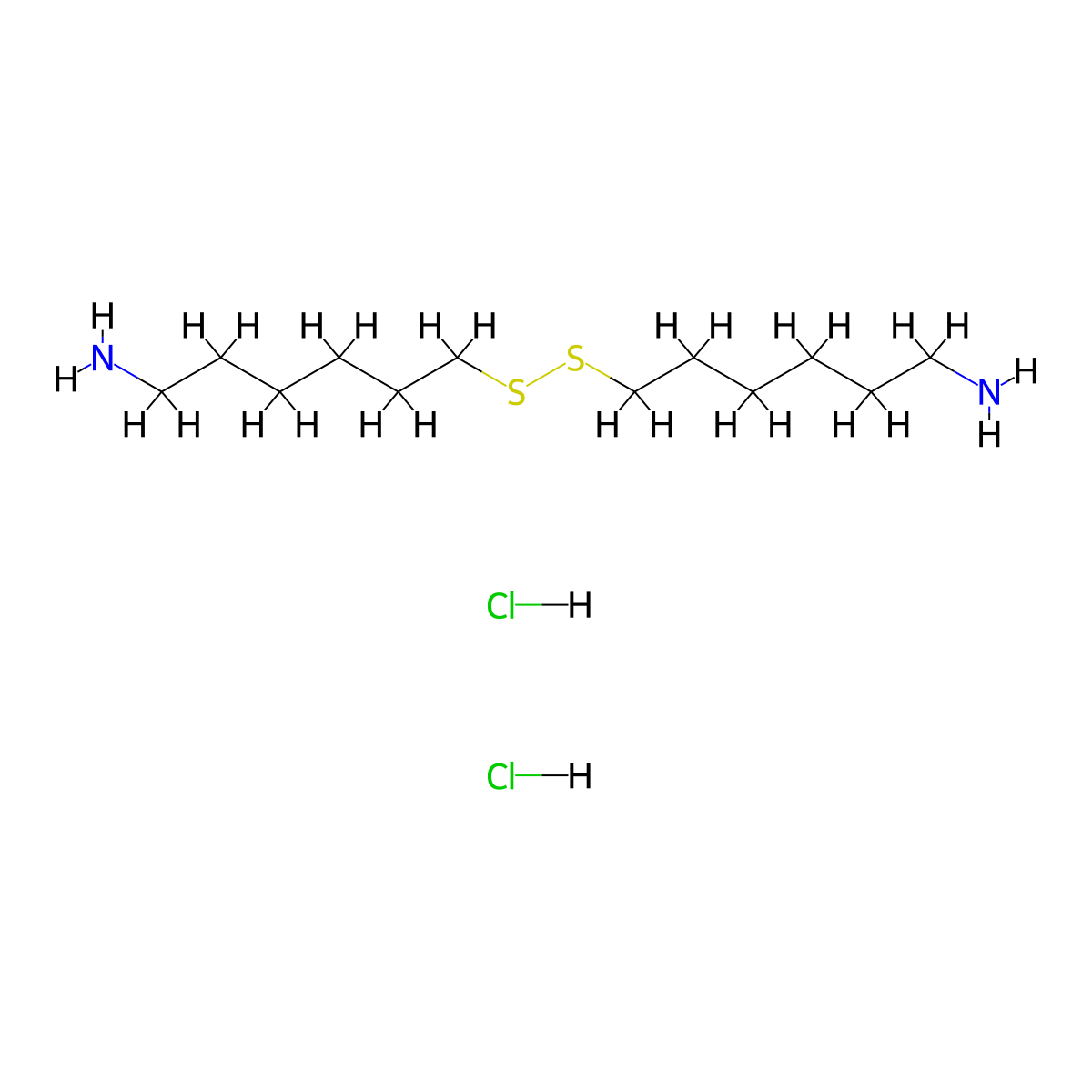 6,6'-Disulfanediyldihexan-1-amine dihydrochloride molecular structure, CAS 118077-46-6
