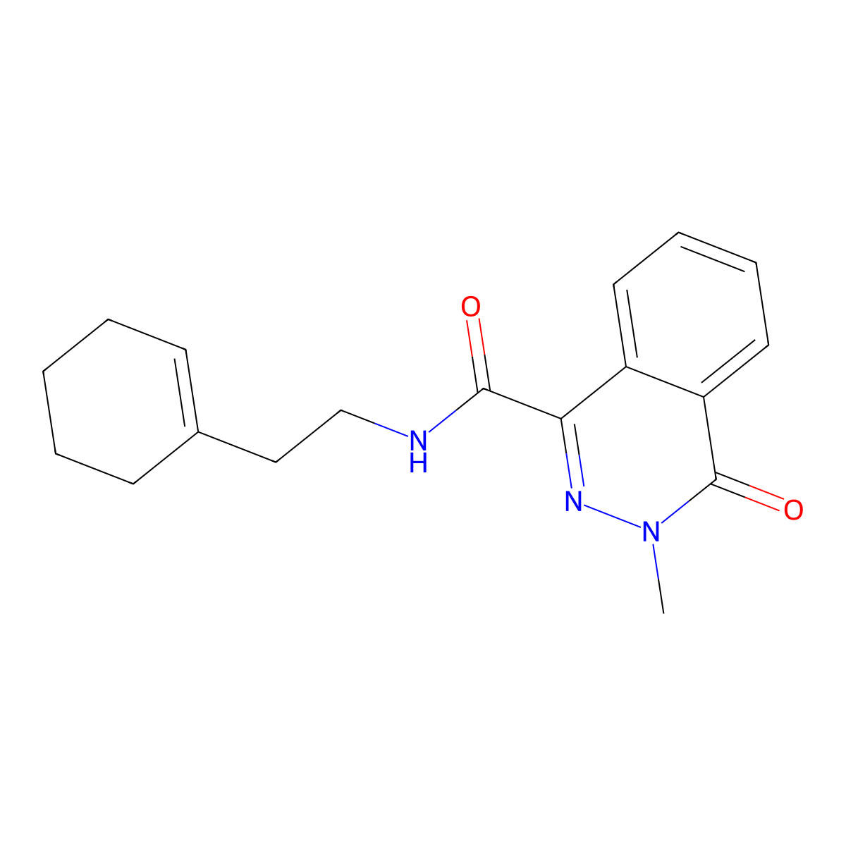 N-[2-(1-cyclohexenyl)ethyl]-3-methyl-4-oxo-3,4-dihydro-1-phthalazinecarboxamide molecular structure, CAS 1180820-92-1