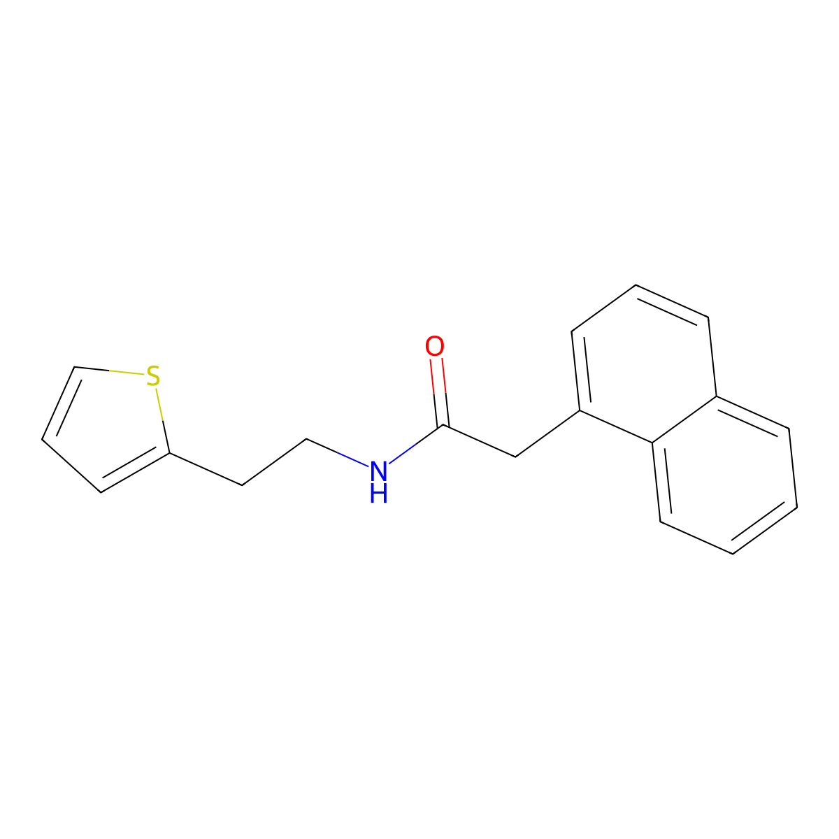2-naphthalen-1-yl-N-(2-thiophen-2-ylethyl)acetamide molecular structure, CAS 1180834-63-2