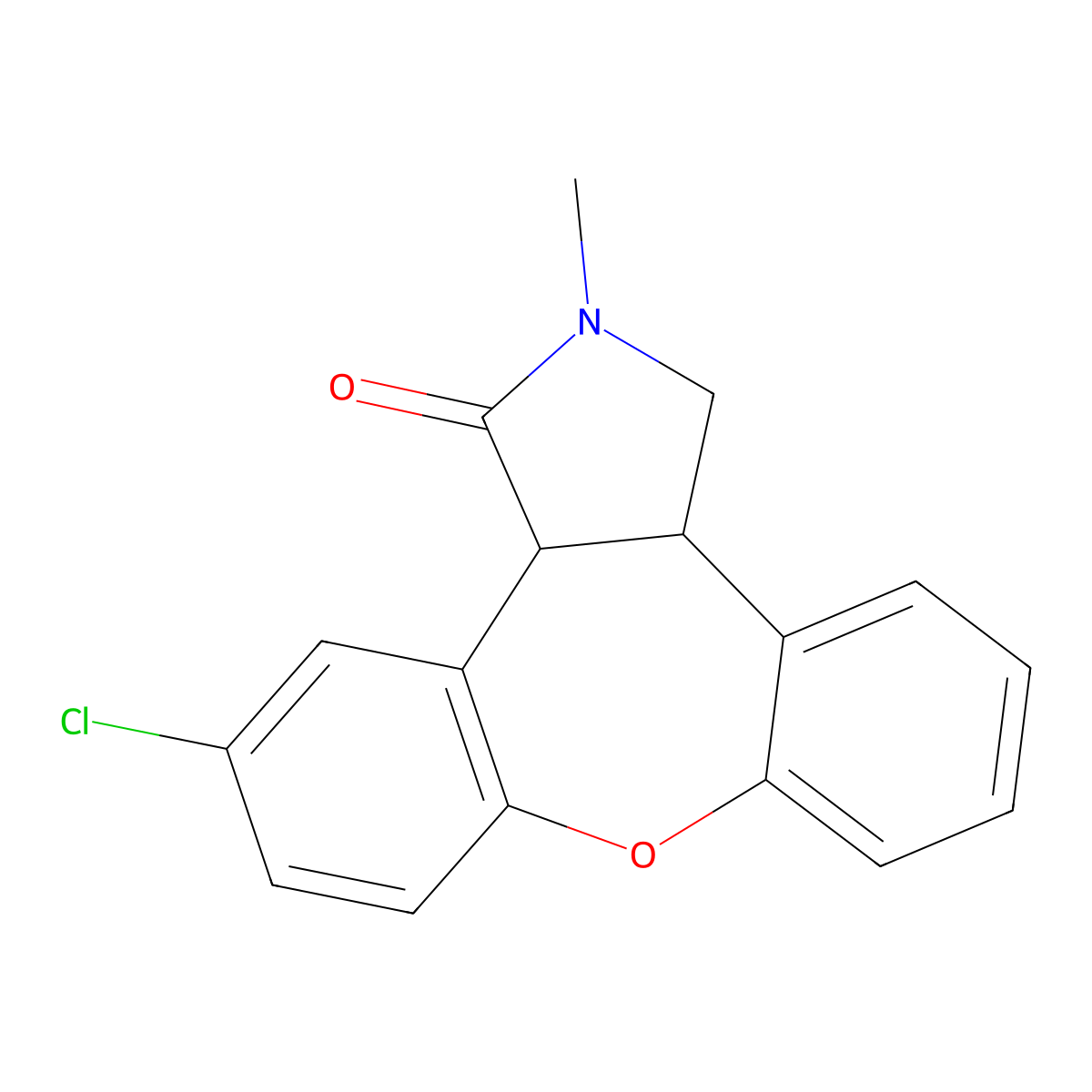11-Chloro-2-methyl-2,3,3a,12b-tetrahydro-1H-dibenzo[2,3:6,7]oxepino[4,5-c]pyrrol-1-one molecular structure, CAS 1180843-77-9