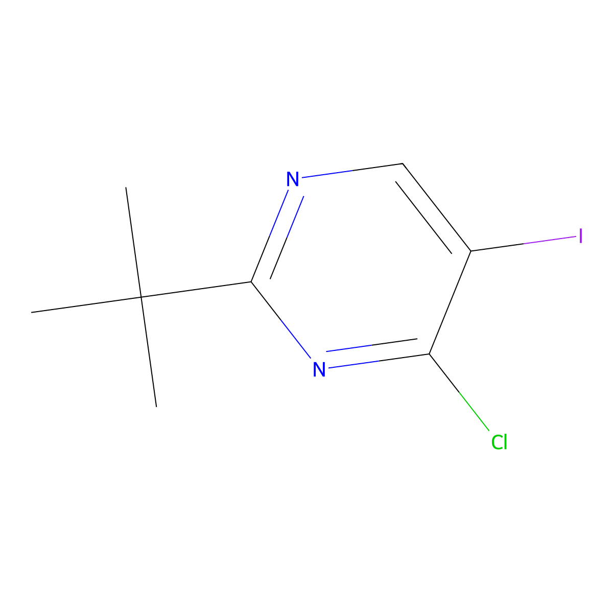 2-Tert-butyl-4-chloro-5-iodopyrimidine molecular structure, CAS 118089-42-2