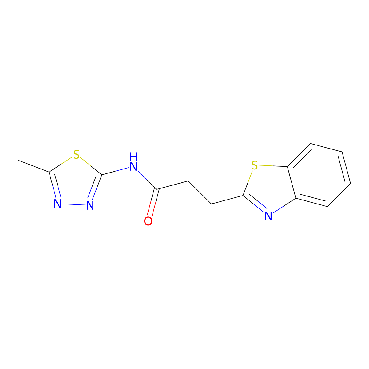 3-(1,3-benzothiazol-2-yl)-N-(5-methyl-1,3,4-thiadiazol-2-yl)propanamide molecular structure, CAS 1180992-11-3