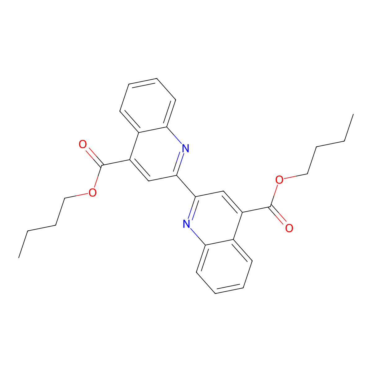(2,2')Biquinolinyl-4,4'-dicarboxylic acid dibutyl ester molecular structure, CAS 1181-24-4