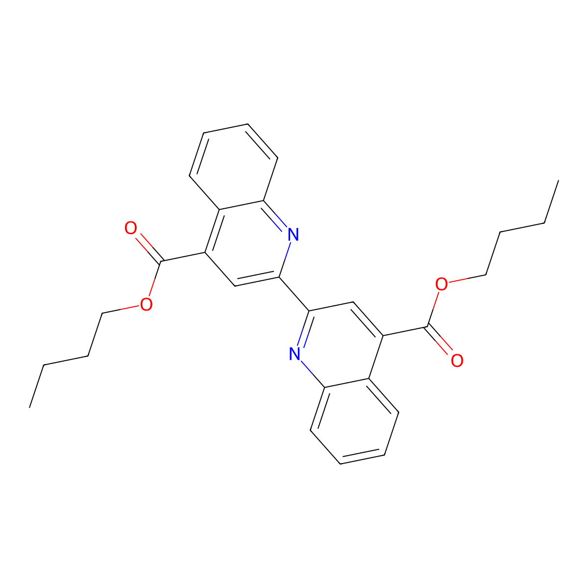 (2,2')Biquinolinyl-4,4'-dicarboxylic acid dibutyl ester molecular structure, CAS 1181-24-4
