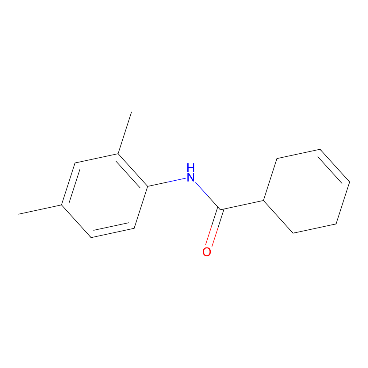 N-(2,4-dimethylphenyl)-3-cyclohexene-1-carboxamide molecular structure, CAS 1181051-70-6