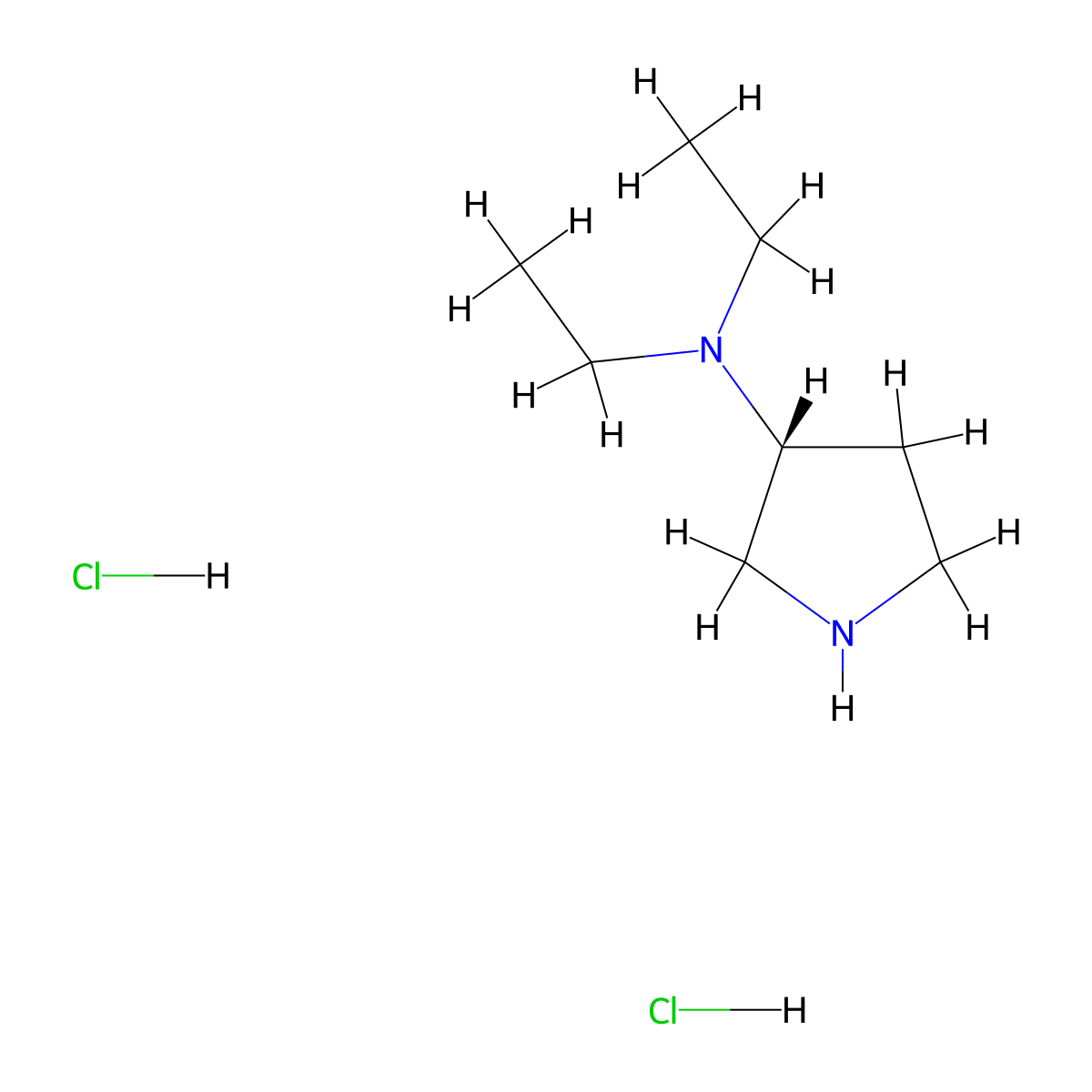 (R)-N,N-Diethylpyrrolidin-3-amine dihydrochloride molecular structure, CAS 1181083-20-4