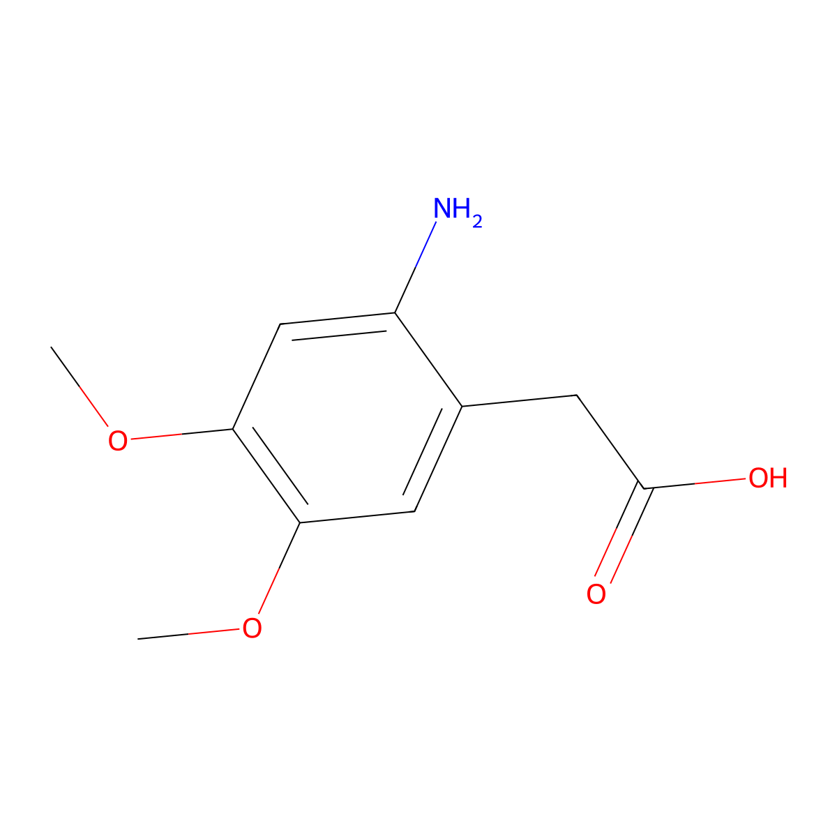 (2-Amino-4,5-dimethoxyphenyl)acetic acid molecular structure, CAS 118109-34-5