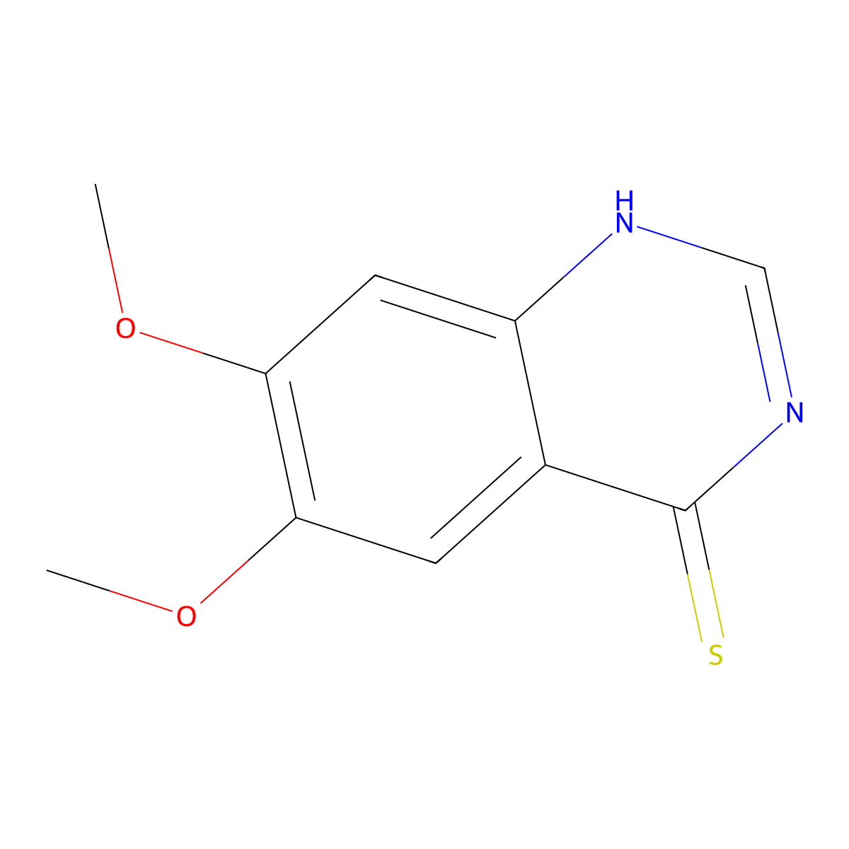 6,7-Dimethoxyquinazoline-4-thiol molecular structure, CAS 118109-50-5